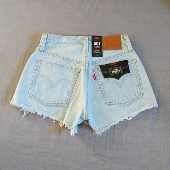 Levi's 501 Denim Shorts High Rise Button Fly Luxor - Picture 2 of 16